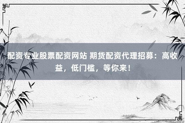 配资专业股票配资网站 期货配资代理招募：高收益，低门槛，等你来！
