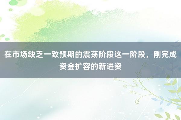 在市场缺乏一致预期的震荡阶段这一阶段，刚完成资金扩容的新进资