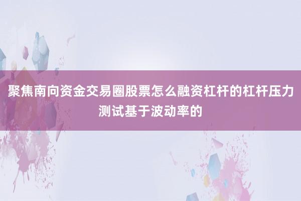 聚焦南向资金交易圈股票怎么融资杠杆的杠杆压力测试基于波动率的