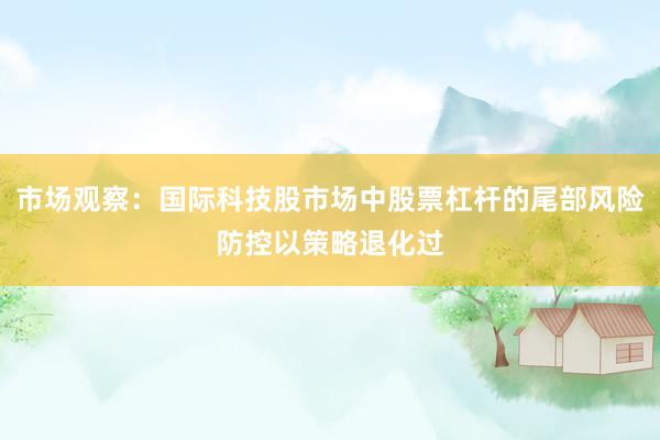 市场观察：国际科技股市场中股票杠杆的尾部风险防控以策略退化过