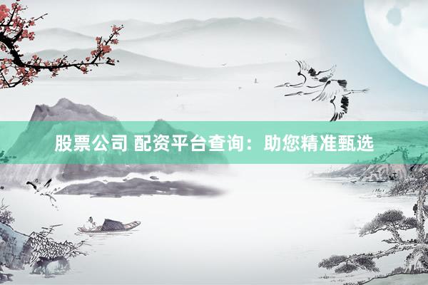 股票公司 配资平台查询：助您精准甄选